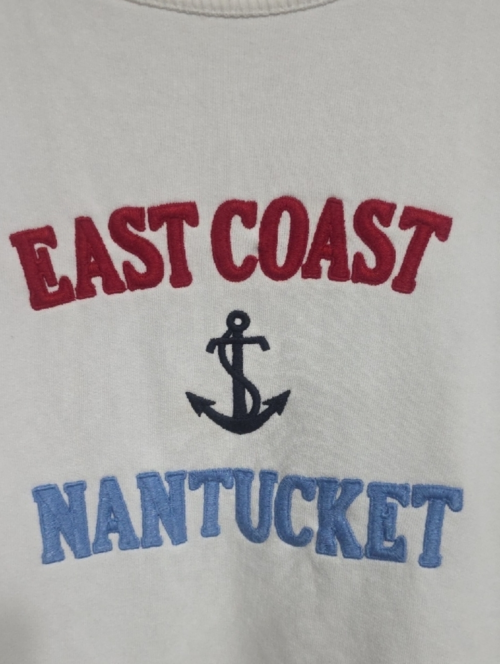 Talbots Nantucket Sweatshirt with Red & Light Blue Nautical Embroidery - Picture 5 of 9